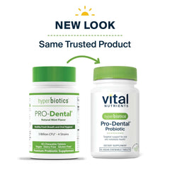 Vital Nutrients Hyperbiotics® Pro-Dental® Probiotic Natural Mint – 45 Vegan Chewable Tablets - Mumzar