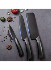 7 Piece Knife Set Complete with Protective Covers – Black - Mumzar