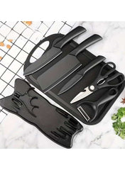 7 Piece Knife Set Complete with Protective Covers – Black - Mumzar