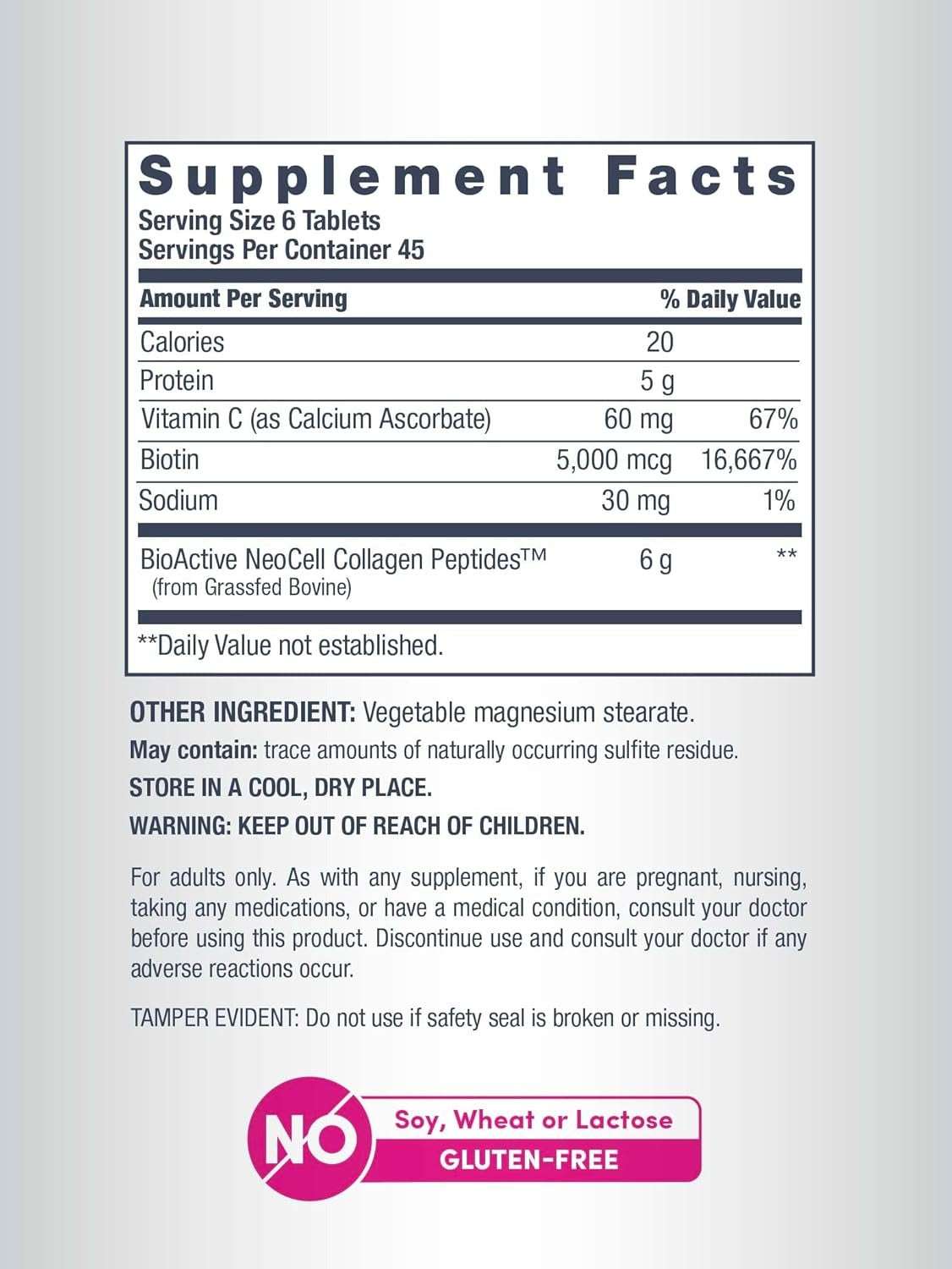 NeoCell Super Collagen Peptides + Vitamin C & Biotin – 270 Tablets - Mumzar