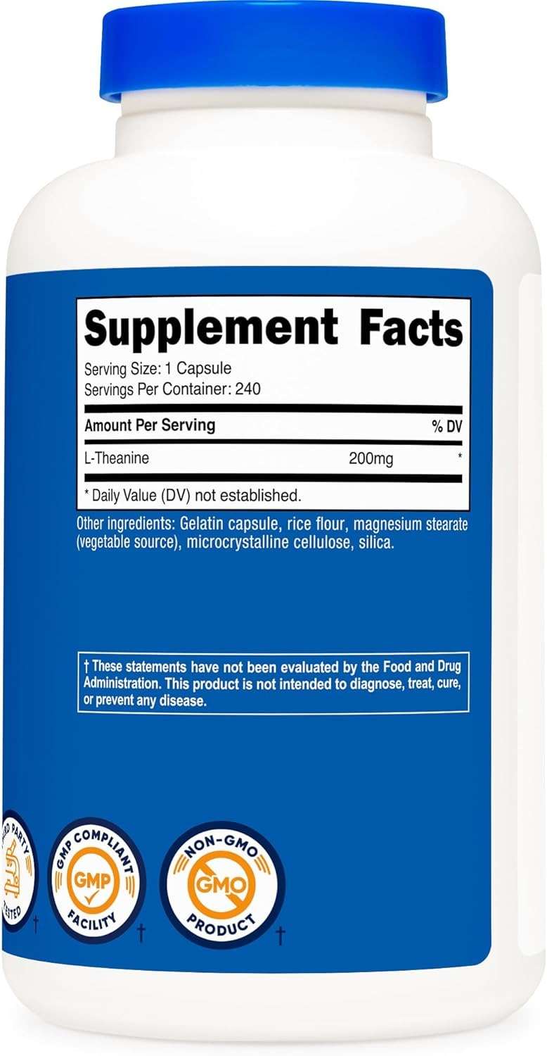 Nutricost L-Theanine 200mg, 240 Capsules - Double Strength