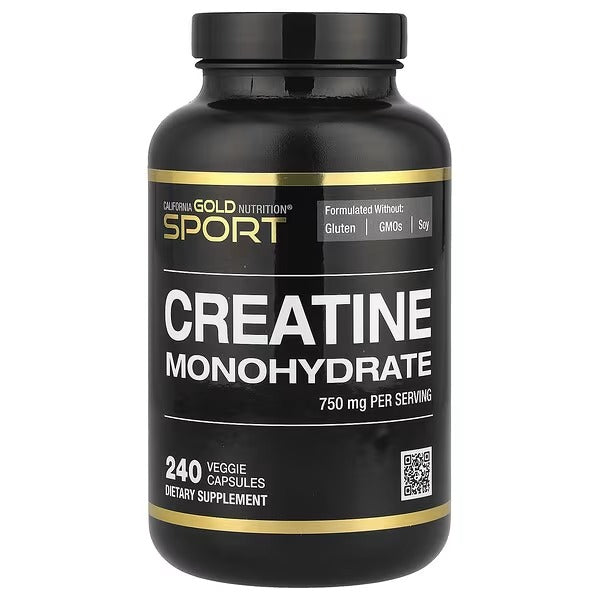 California Gold Nutrition Sport Creatine Monohydrate – 750 mg, 240 Veggie Capsules - Mumzar