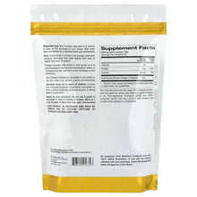 Hydrolyzed collagen peptides supplement facts panel on pouch back, unflavored