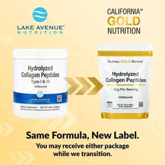California Gold Nutrition Hydrolysed Collagen Peptides Type I & III – Unflavoured, 200 g - Mumzar