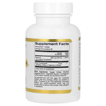 California Gold Nutrition Sunflower Vitamin E bottle with Supplement Facts panel