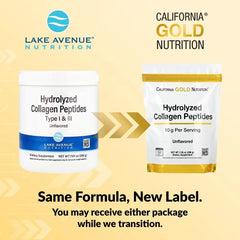 California Gold Nutrition Hydrolysed Collagen Peptides Type I & III – Unflavoured, 200 g