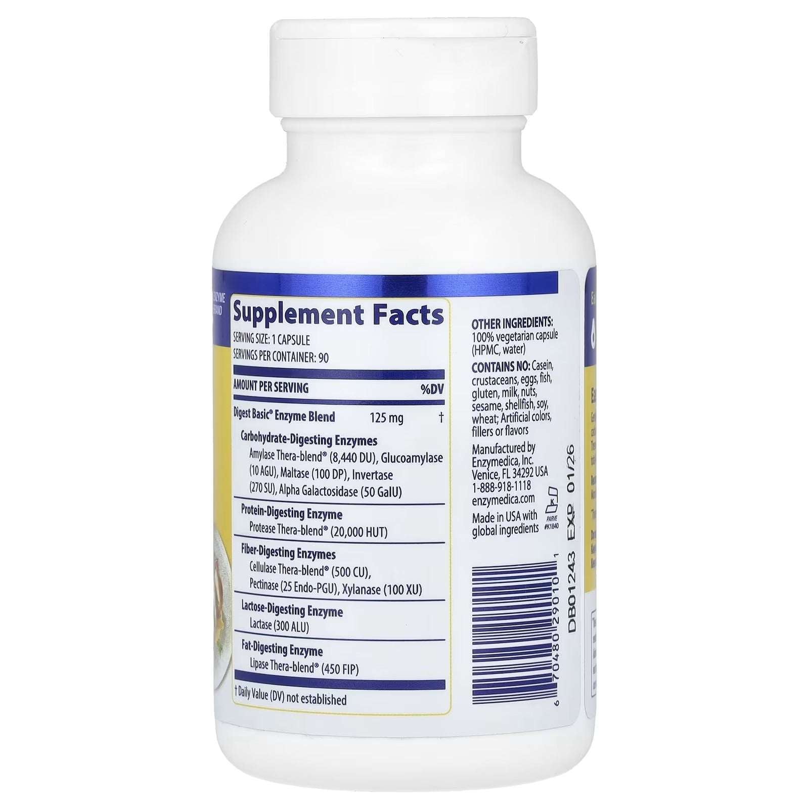 Enzymedica Digest Basic® – 90 Capsules