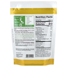Organic wheatgrass powder pouch back with Nutrition Facts panel and usage icons