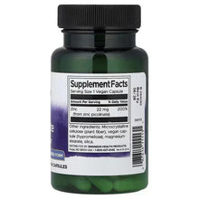 Zinc Picolinate Supplement Facts label on Swanson vegan capsule bottle, black cap