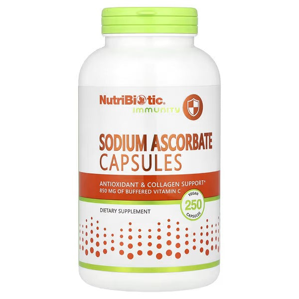 NutriBiotic Sodium Ascorbate – 250 Vegan Capsules