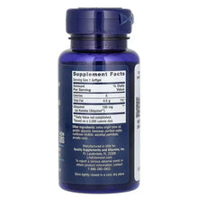 Supplement Facts label on blue supplement bottle with dark cap