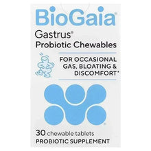 BioGaia Gastrus probiotic chewable tablets, 30 count, for occasional gas relief