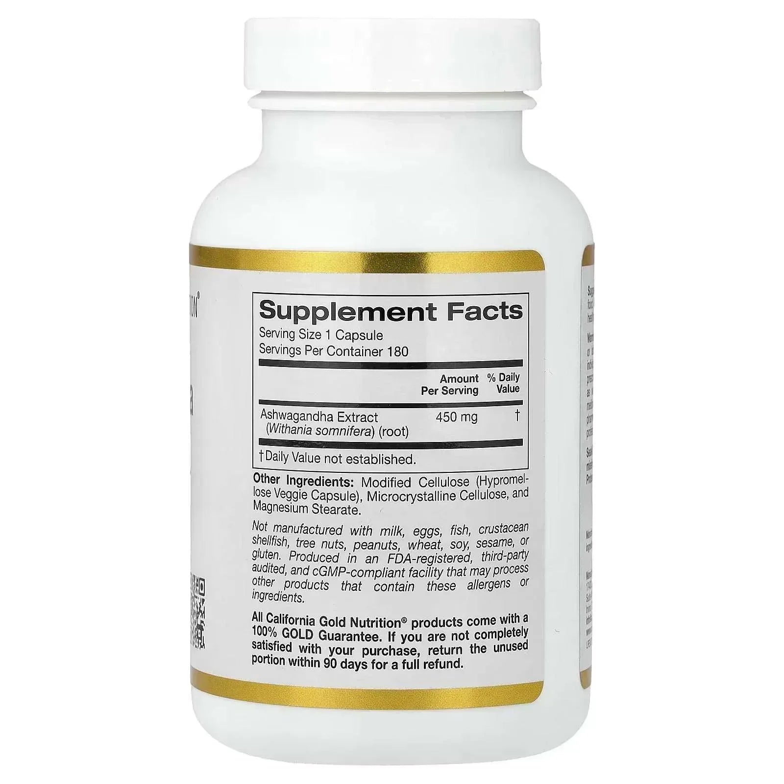 California Gold Nutrition Ashwagandha – 450 mg, 180 Veg Capsules - Mumzar