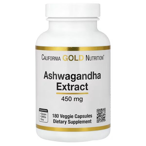 California Gold Nutrition Ashwagandha – 450 mg, 180 Veg Capsules
