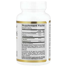 Nutrition supplement bottle back with Supplement Facts nutrient table