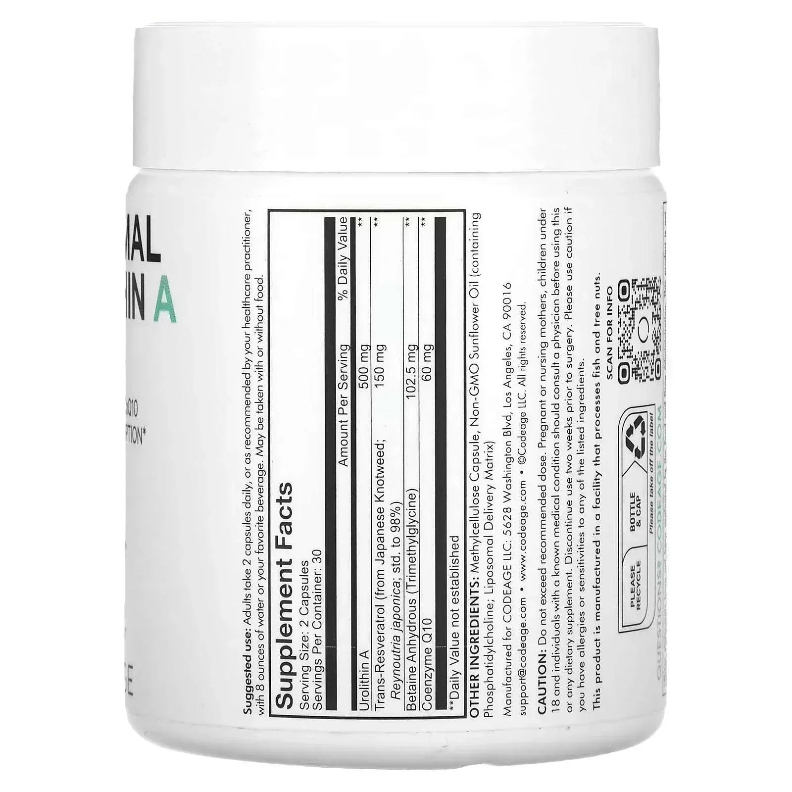 Codeage Liposomal Turkesterone+ Centurion – 120 Capsules - Mumzar