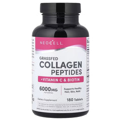 NeoCell Grass-fed Collagen Peptides + Vitamin C & Biotin – 180 Tablets