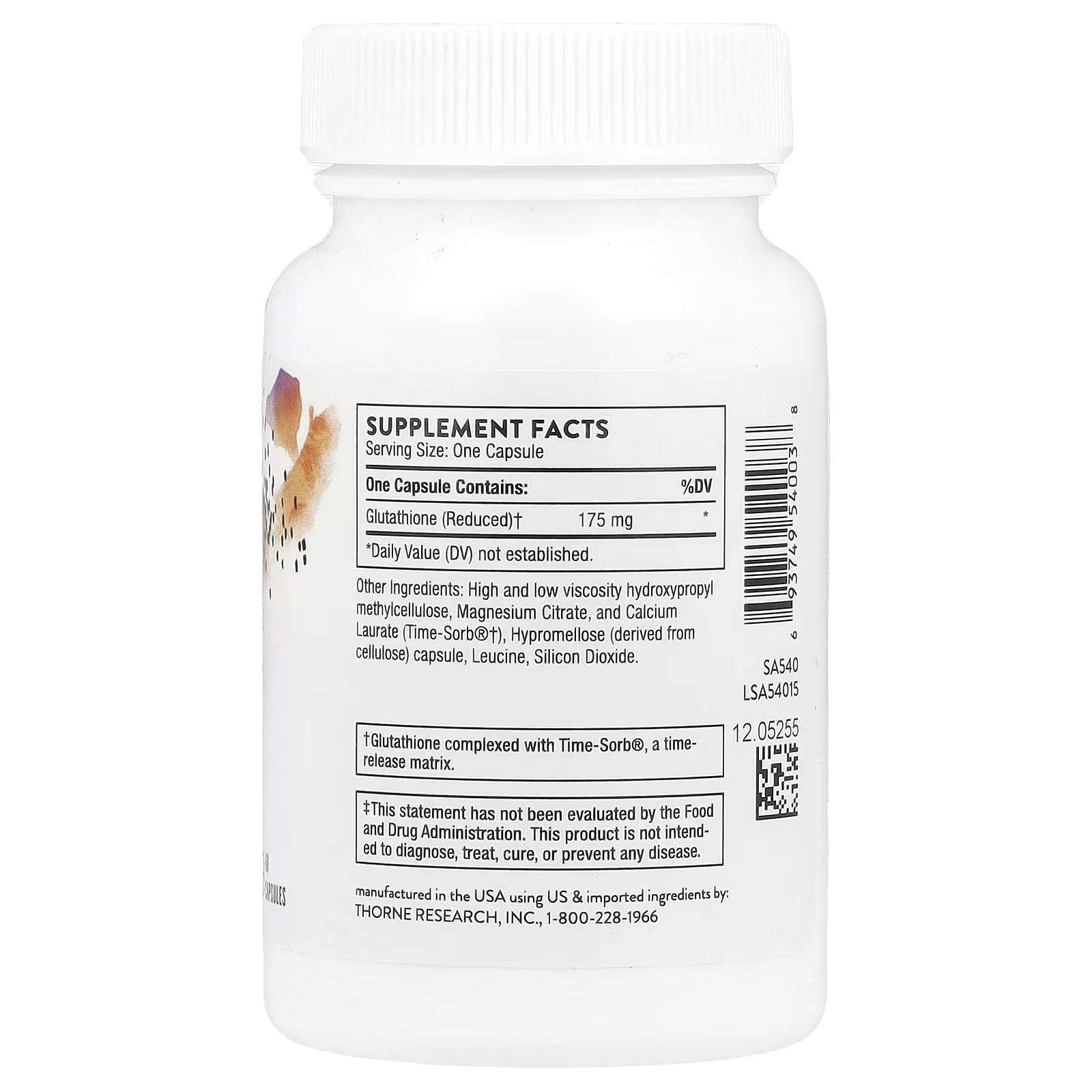 Thorne Glutathione-SR – Sustained Release, 175 mg, 60 Capsules