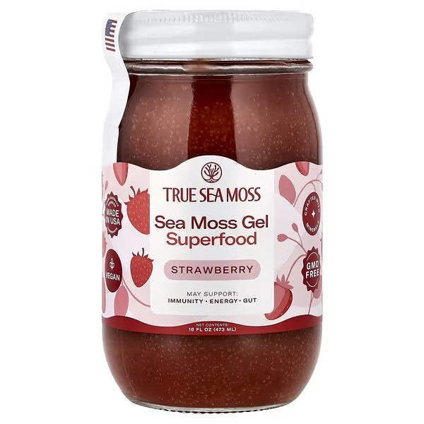 True Sea Moss, Natural Superfood From The Sea, Strawberry, 16 fl oz (473 g)