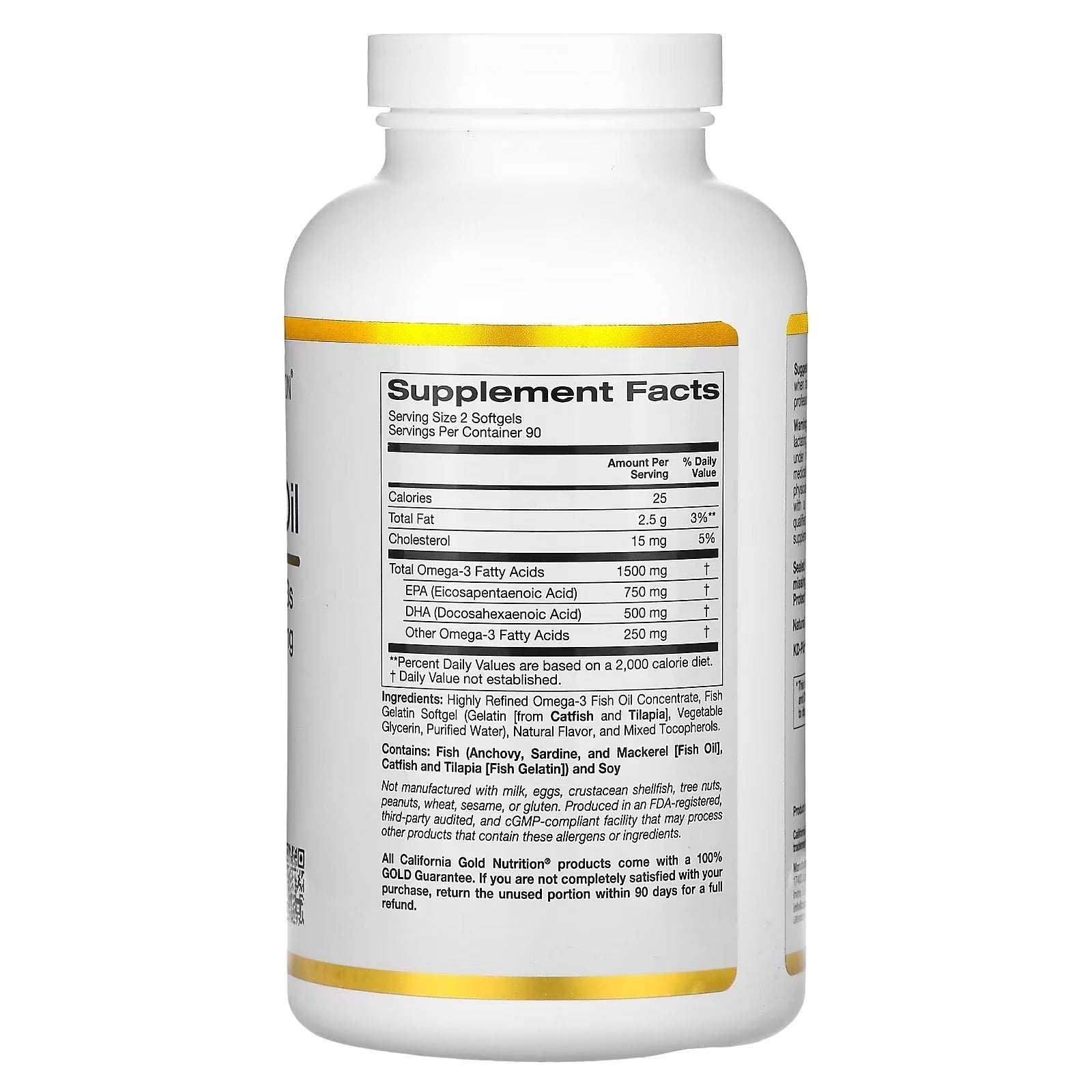 California Gold Nutrition Norwegian Omega-3 Fish Oil – EPA/DHA, Natural Lemon, 180 Softgels