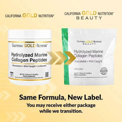 California Gold Nutrition Hydrolysed Marine Collagen Peptides – Unflavoured, 1.1 lb (500 g) - Mumzar