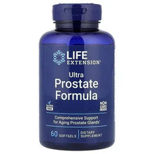 Life Extension Ultra Prostate Formula dietary supplement bottle, 60 softgels