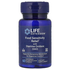 لايف إكستنشن لتخفيف حساسية الطعام مع ديامين أوكسيداز (DAO) - 60 كبسولة نباتية ذات إطلاق متأخر