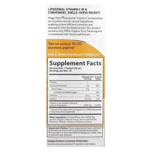 Liposomal vitamin C supplement facts panel, serving size and ingredients list