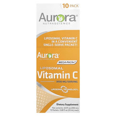 Aurora Nutrascience Mega-Pack+® Liposomal Vitamin C – 10 Packets, 20 ml Each
