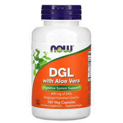 NOW Foods DGL with Aloe Vera – 400 mg, 100 Veg Capsules