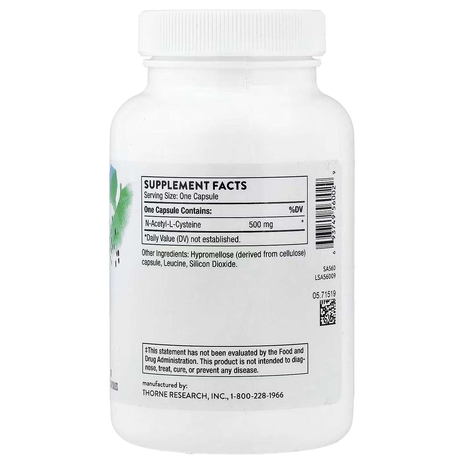 Thorne NAC (N-Acetyl Cysteine) – 500 mg, 90 Capsules