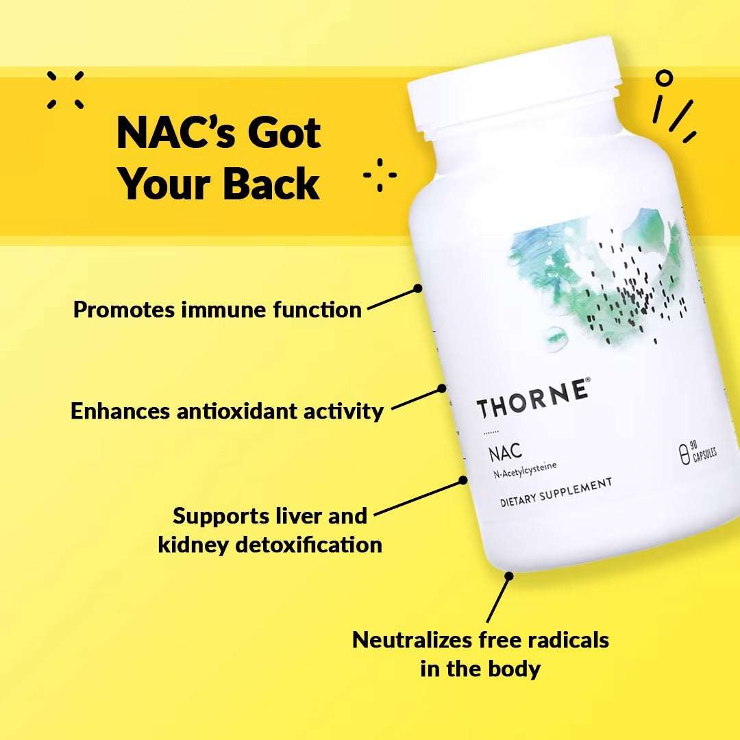 Thorne NAC (N-Acetyl Cysteine) – 500 mg, 90 Capsules