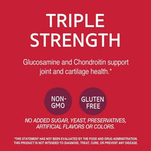 Triple strength supplement label with non-GMO and gluten-free icons
