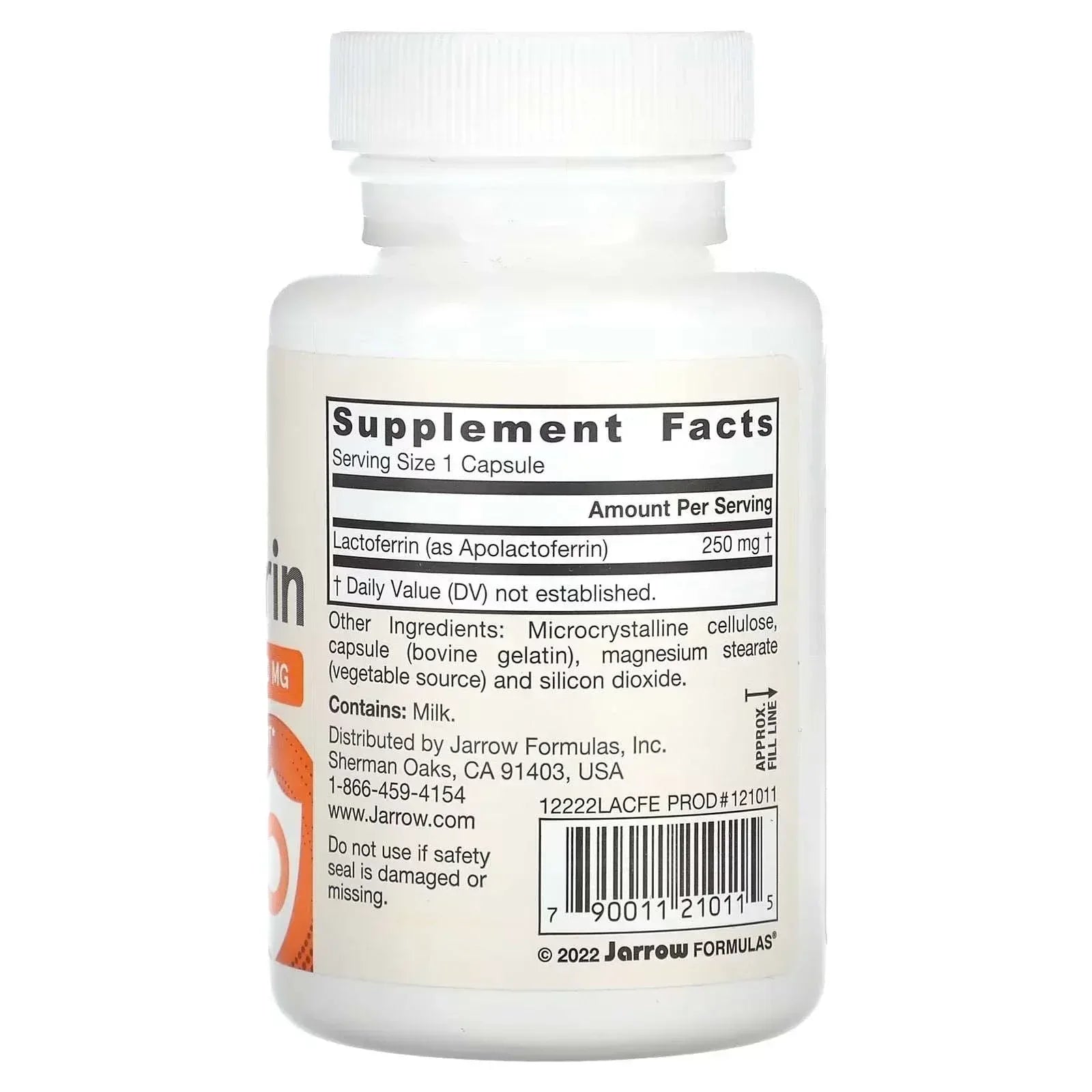 Jarrow Formulas Lactoferrin, Freeze-Dried – 250 mg, 60 Capsules - Mumzar