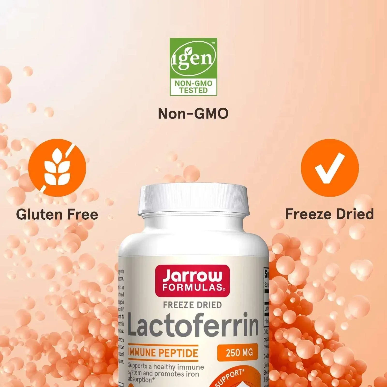 Jarrow Formulas Lactoferrin, Freeze-Dried – 250 mg, 60 Capsules - Mumzar
