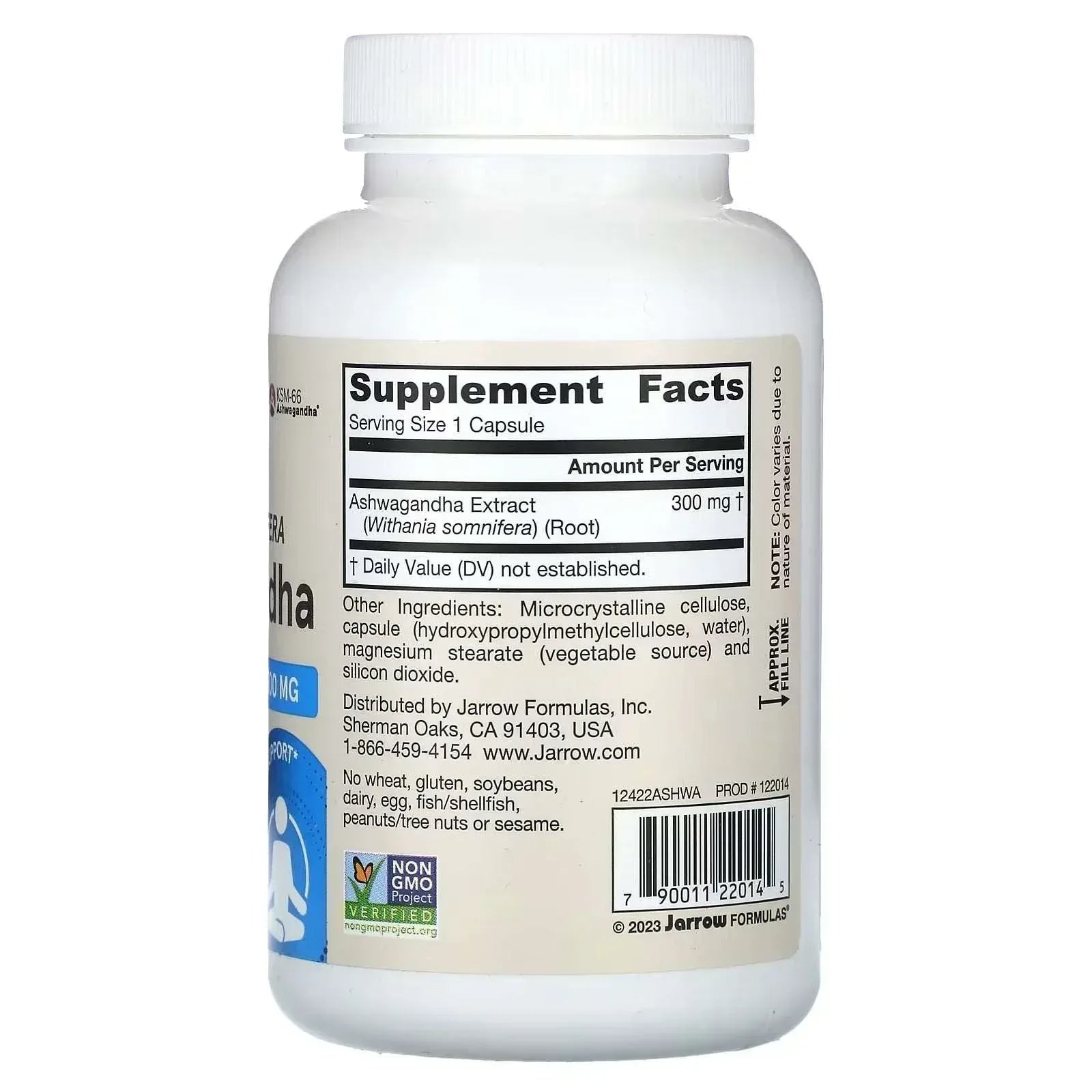 Jarrow Formulas Ashwagandha – 300 mg, 120 Veg Capsules - Mumzar