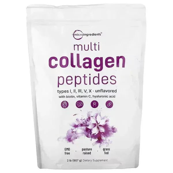 Micro Ingredients Multi Collagen Peptides – Unflavoured, 2 lb (907 g) - Mumzar