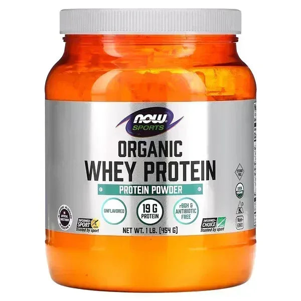 NOW Foods Sports Organic Whey Protein – Unflavoured, 1 lb (454 g) - Mumzar