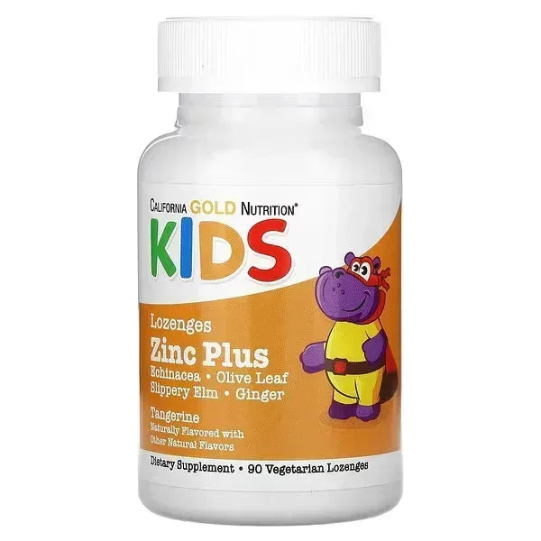 California Gold Nutrition Zinc Plus Lozenges for Children – Natural Tangerine, 90 Lozenges - Mumzar