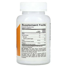 Kids chewable calcium with magnesium bottle back with Supplement Facts panel