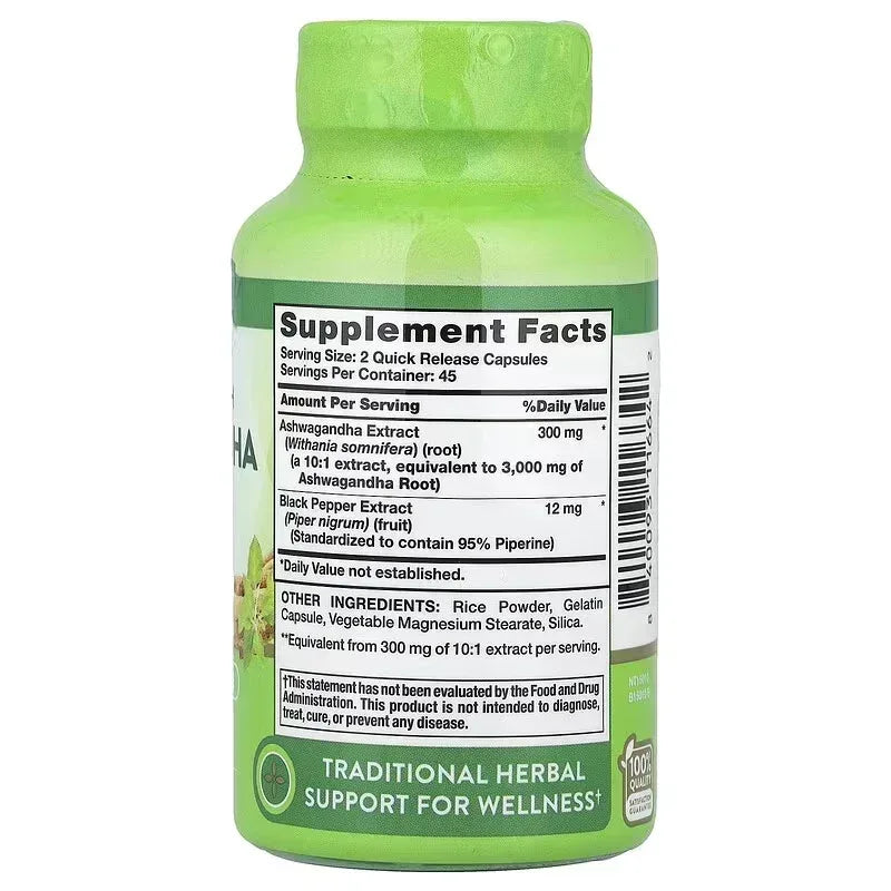 Nature's Truth Ashwagandha – 90 Quick Release Capsules - Mumzar