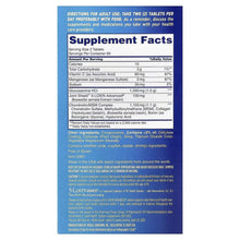 Supplement Facts panel on Osteo Bi-Flex joint health tablet container, blue label