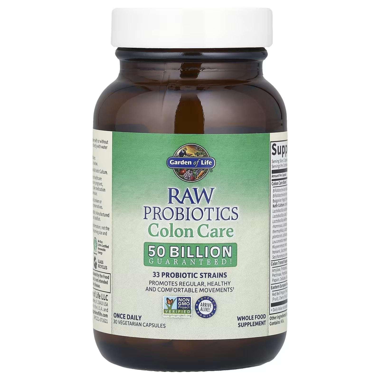 Garden of Life RAW Probiotics Colon Care – 30 Vegetarian Capsules - Mumzar