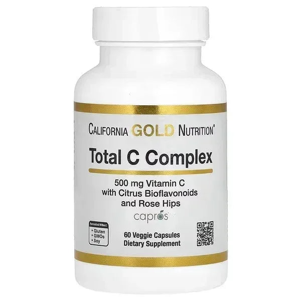California Gold Nutrition Total C Complex – 500 mg, 60 Veggie Capsules - Mumzar