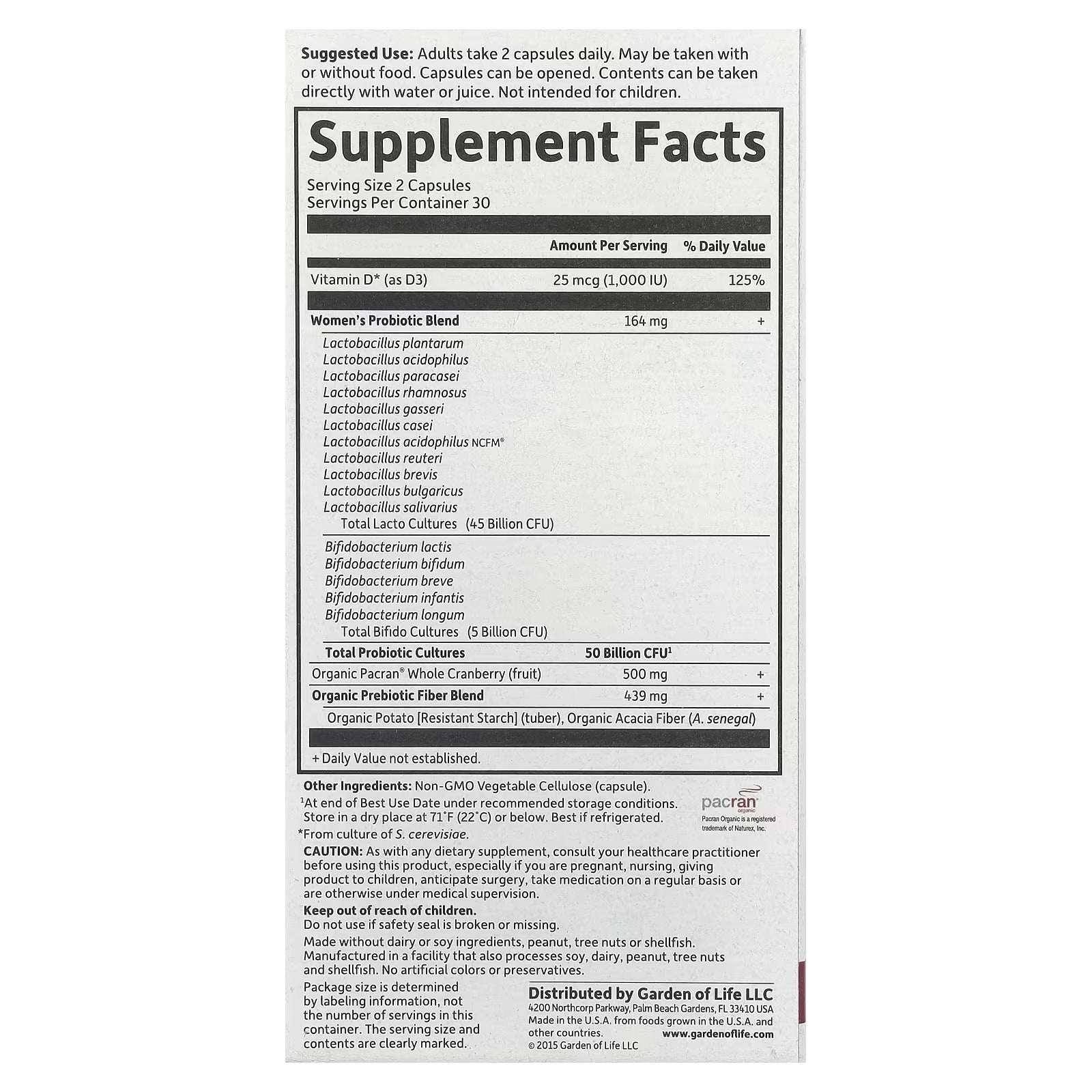 Garden of Life Dr. Formulated Probiotics Urinary Tract+ – 50 Billion, 60 Vegetarian Capsules - Mumzar