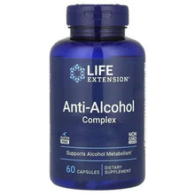 Life Extension Anti-Alcohol Complex dietary supplement bottle, blue with front label