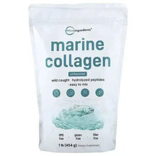 Unflavoured marine collagen powder pouch, wild caught hydrolyzed peptides, 1 lb