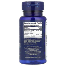 Life Extension supplement bottle, back label with Supplement Facts panel