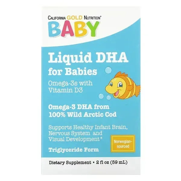 California Gold Nutrition Baby’s DHA – Omega-3s with Vitamin D3 & EPA, 2 fl oz (59 ml) - Mumzar