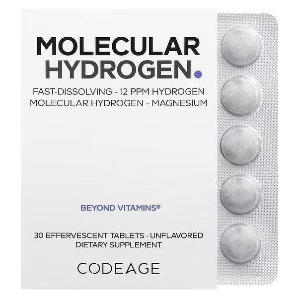 Codeage Molecular Hydrogen – Unflavoured, 30 Effervescent Tablets - Mumzar